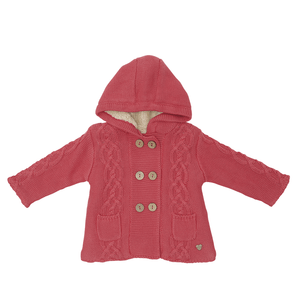 Chaleco C/Capucha Bebé Niña Rosado