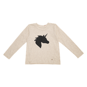 Polera Niña M/L Estampada Pizarra