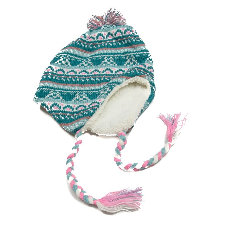 Gorro-Bebe-Niña-Orejeras-Y-Pompon-Turquesa