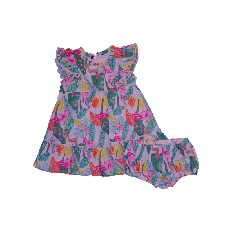 Vestido-Bebe-Niña-Naranja-