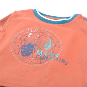 Polera Manga Larga Bebé Niño Café