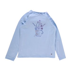 Polera Manga Larga Niña Celeste