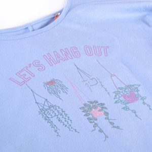Polera Manga Larga Niña Celeste