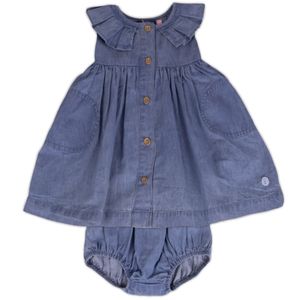 Vestido con Calzón Bebé Niña Celeste