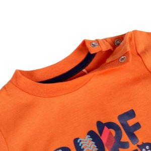 Polera Manga Corta Bebé Niño Naranja