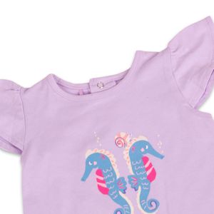 Polera Manga Corta Bebé Niña Lila