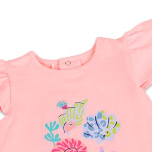Polera Manga Corta Bebé Niña Rosado