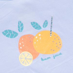 Polera Manga Corta Niña Azul acero
