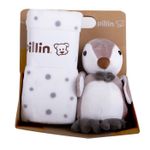 Set-Peluche-Manta-Pinguino-Bebe-Niño-Gris