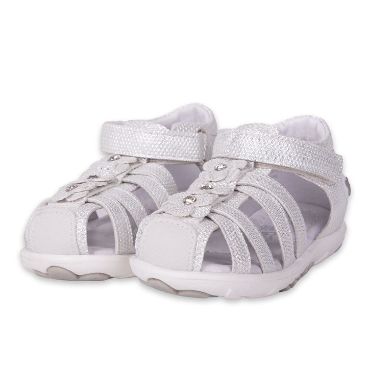 Sandalias-Clasico-Bebe-Niña-Plateado-Pillin