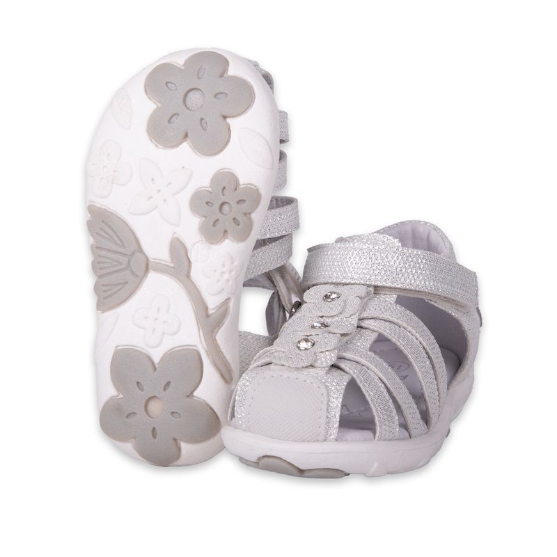 Sandalias-Clasico-Bebe-Niña-Plateado-Pillin