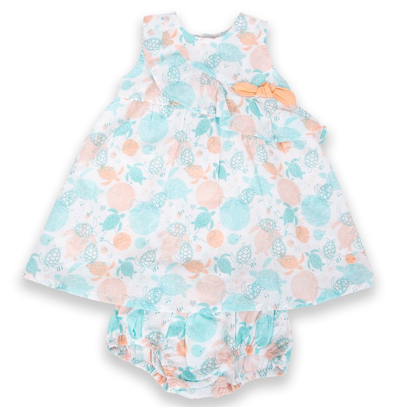 Vestido-Bebe-Niña-Naranja-Pillin