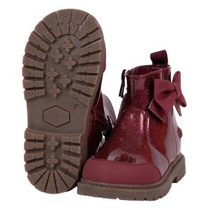 Botin Bebé Niña Burdeo