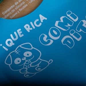 Set Babero con Cubiertos Azul