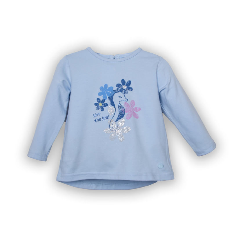 Polera de Bebé Niña Celeste